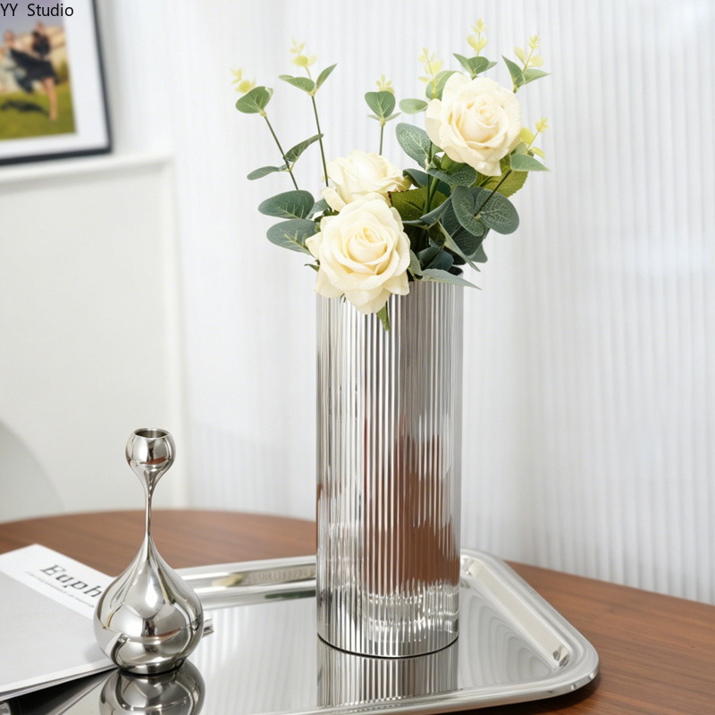 Desk Setup Minimalist - Luxury Stainless Steel Vase Nordic Minimalist