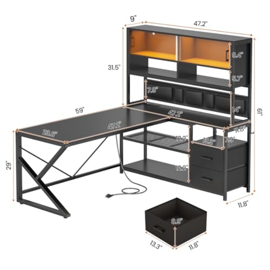 L Shaped Gaming Desk with Stor - огляд і ціна Desk Setup L Shaped