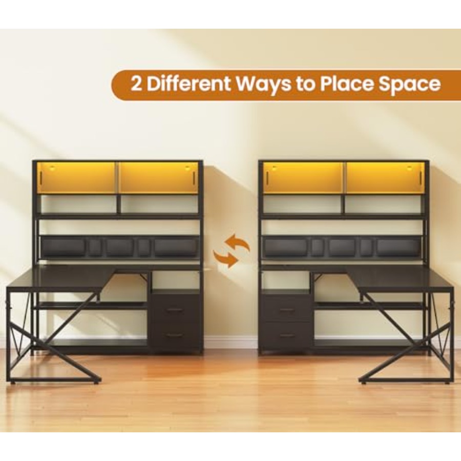 L Shaped Gaming Desk with Stor - огляд і ціна Desk Setup L Shaped
