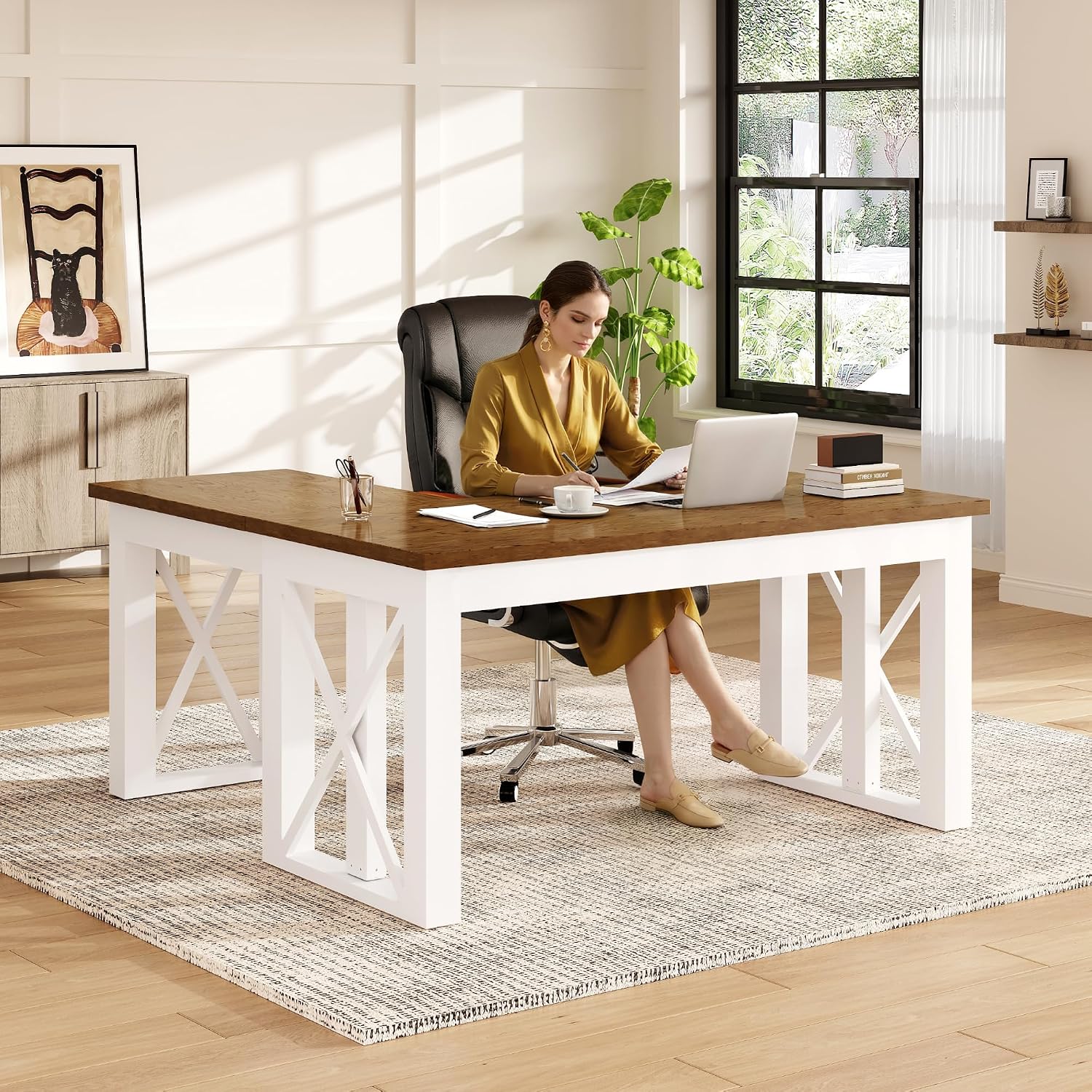 L Shaped Standing Desk with Dr - огляд і ціна Desk Setup L Shaped