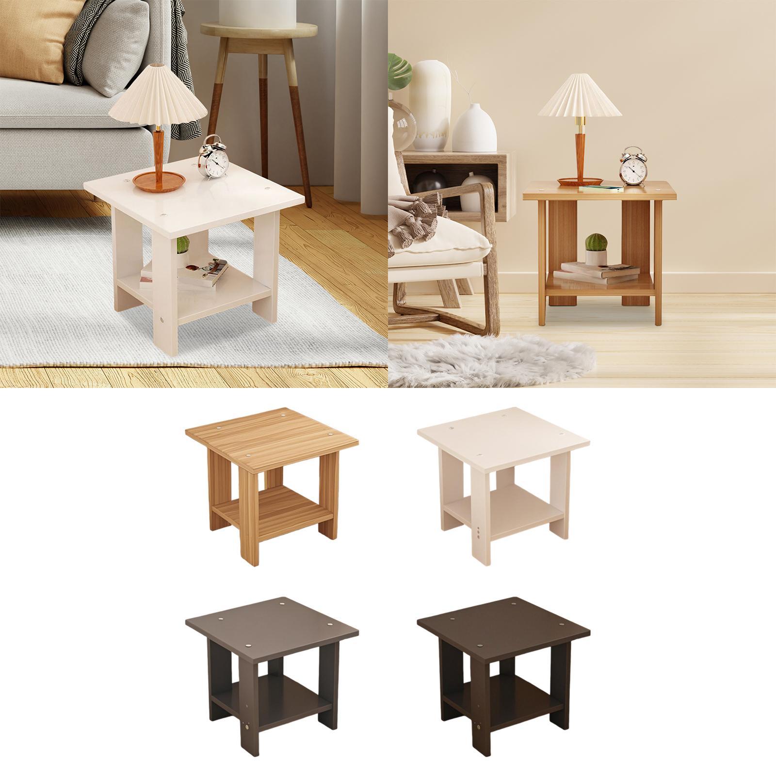 Wooden Double Layers Side Tabl - огляд і ціна Desk Setup Minimalist