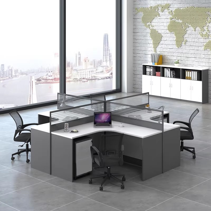 White Office Desk for 2 4 or 6 - огляд і ціна Desk Setup L Shaped