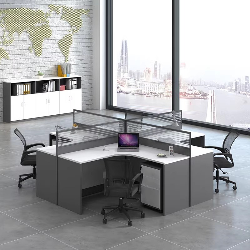 White Office Desk for 2 4 or 6 - огляд і ціна Desk Setup L Shaped