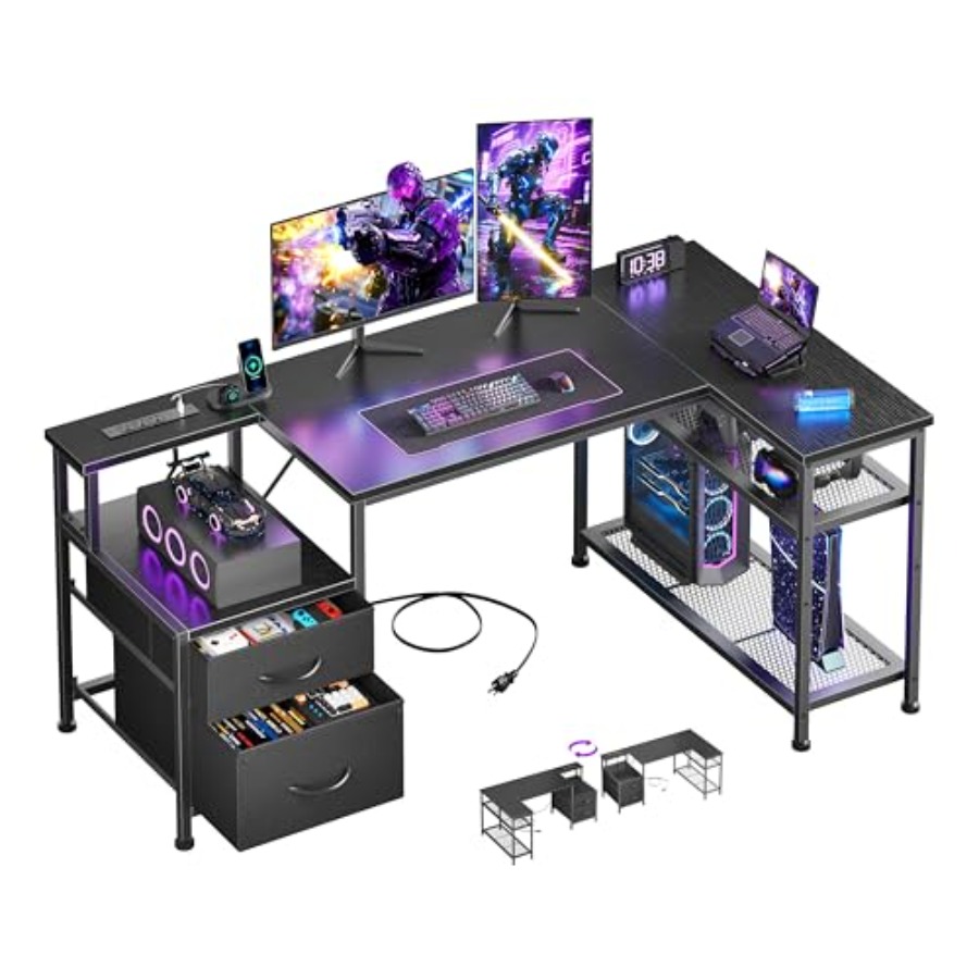 49 Inch L Shaped Gaming Desk w - огляд і ціна Desk Setup L Shaped