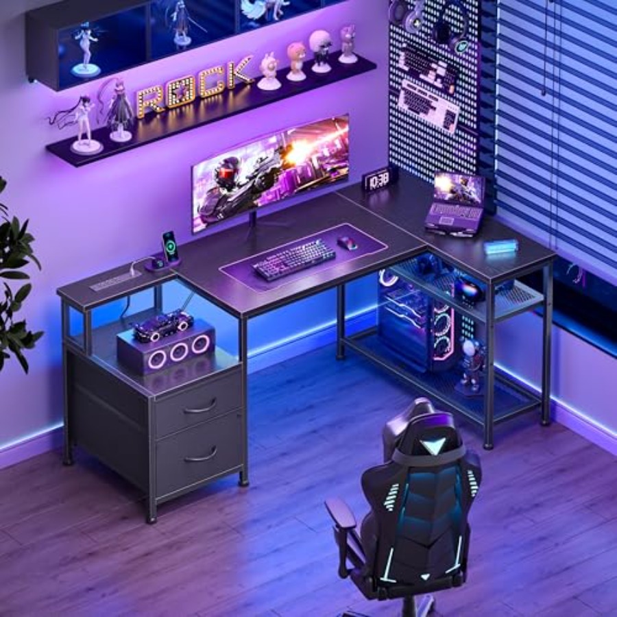 49 Inch L Shaped Gaming Desk w - огляд і ціна Desk Setup L Shaped