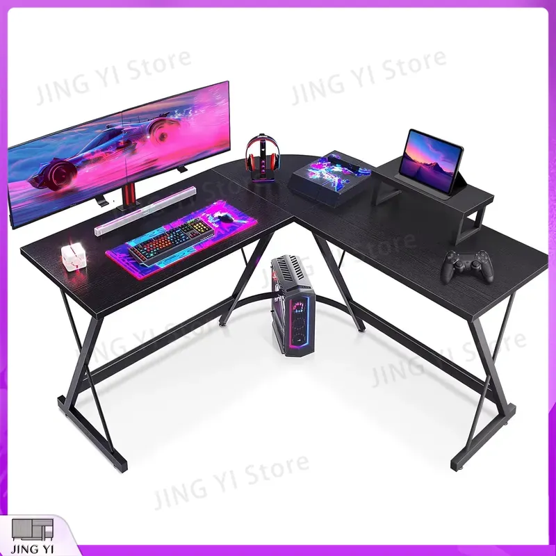 L Shaped Gaming Desk with Moni - огляд і ціна Desk Setup L Shaped